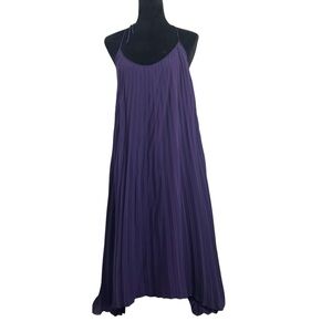 Dolce & Gabbana Silk pleated his low vintage dress w sash EUC
